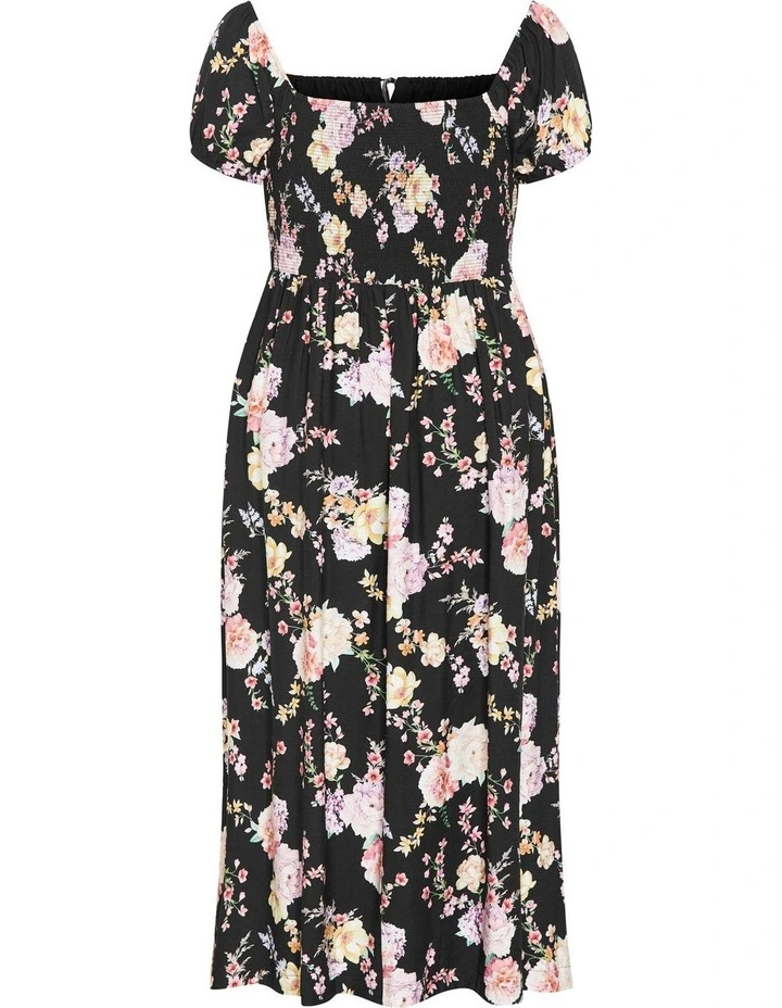 Plus Size Abbigail Floral Print Maxi Dress in Black image 5