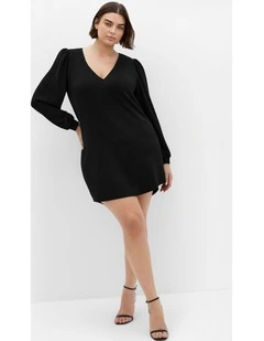 Plus Size Quiero Mini Dress in Black