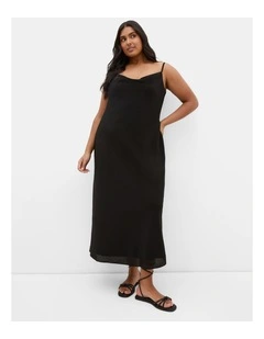 Plus Size Kyra Slip Dress in Black