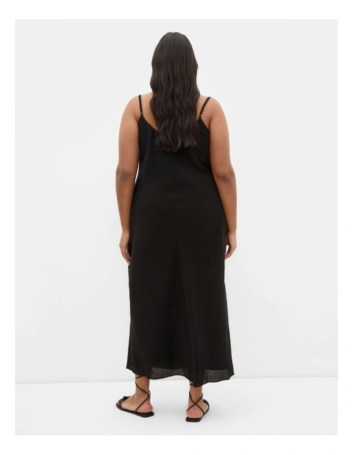 Plus Size Kyra Slip Dress in Black image 2