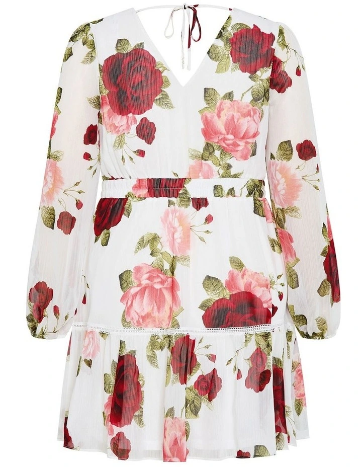 Plus Size Kiki Dolce Print Mini Dress in Ivory image 4