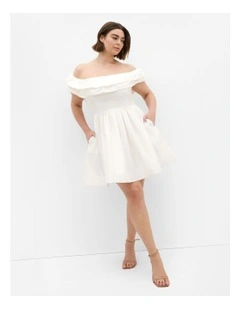 Plus Size Mayah Mini Dress in Ivory