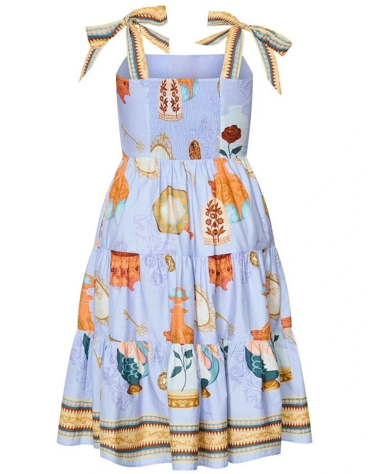 Plus Size Casey Beauty Print Border Dress in Baby Blue image 4