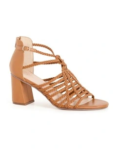 Wide Fit Braided Mida Heel in Tan