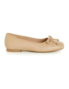 Wide Fit Ella Flat Ballet in Almond