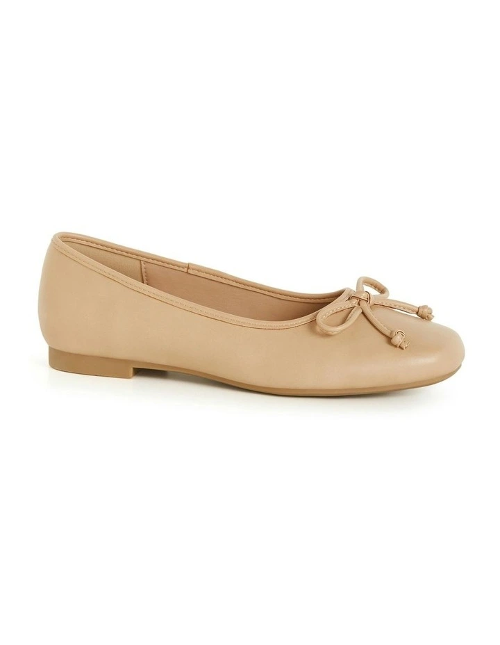 Wide Fit Ella Flat Ballet in Almond image 2