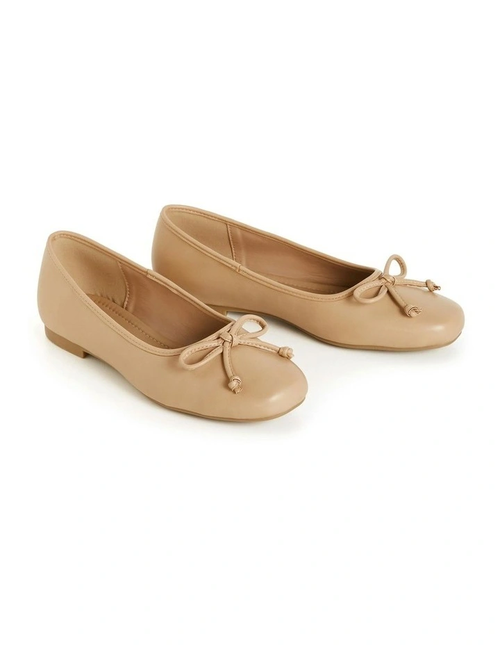Wide Fit Ella Flat Ballet in Almond image 6