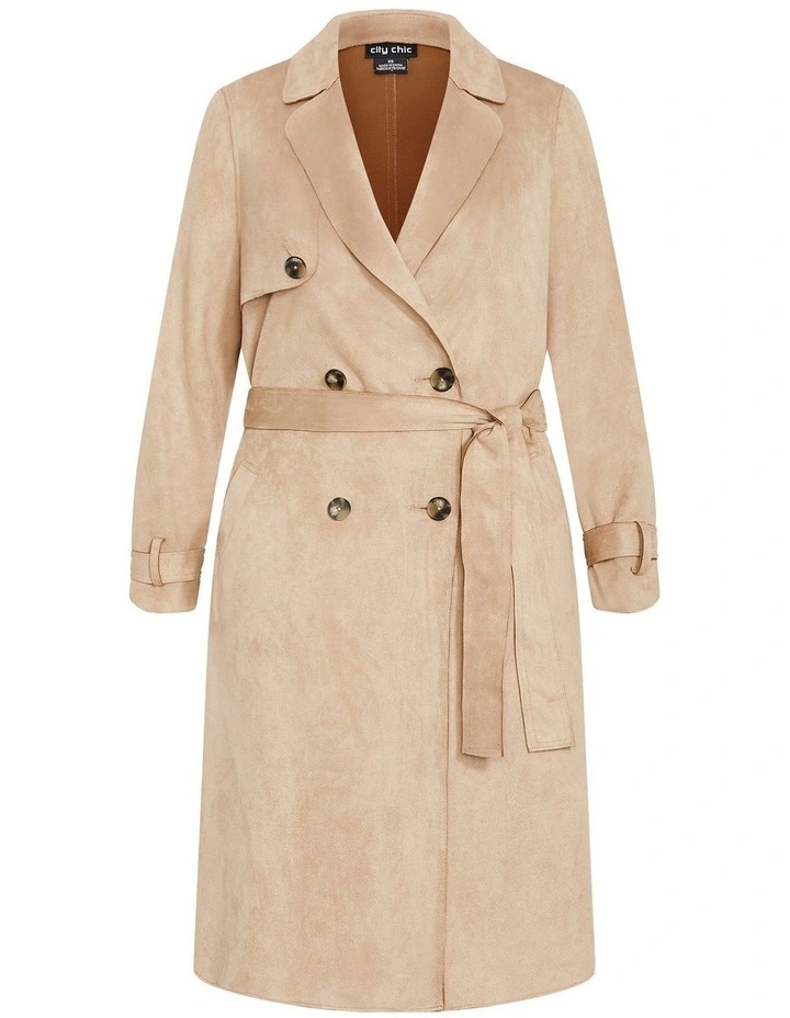 Plus Size Cornwall Trench Coat in Caramel image 3