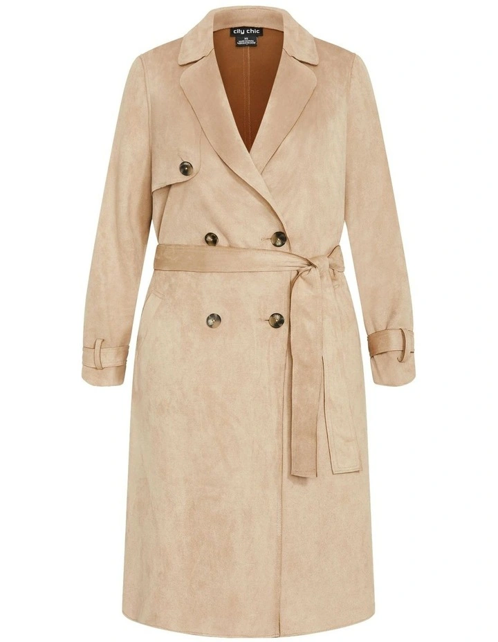 Plus Size Cornwall Trench Coat in Caramel image 6