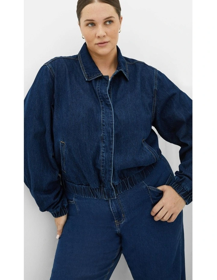 Plus Size Bria Denim Jacket in Dark Wash image 5