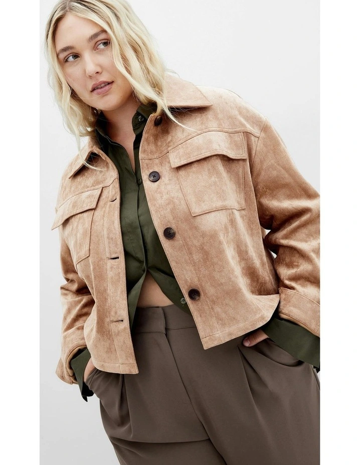 Plus Size Lusia Jacket in Caramel image 6