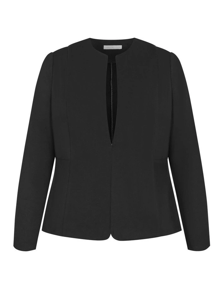 Plus Size Peyton Ponte Jacket in Black image 5