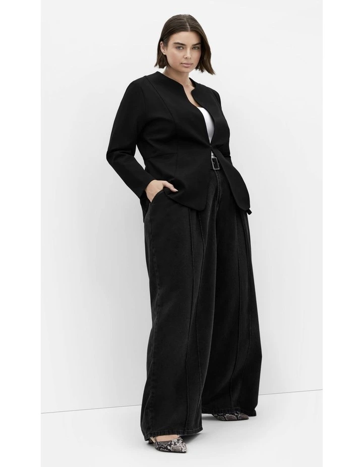 Plus Size Peyton Ponte Jacket in Black image 7