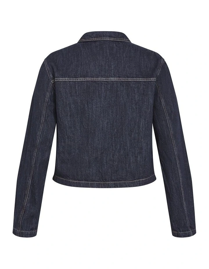Plus Size Denim Utility Jacket in Dark Wash image 4