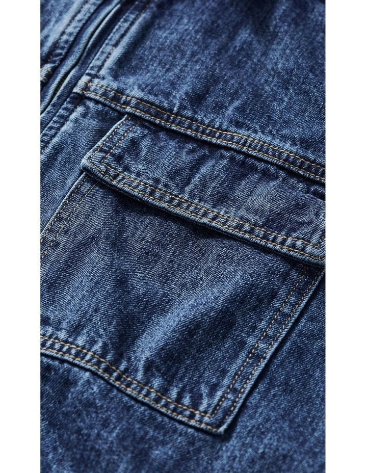 Plus Size Denim Utility Jacket in Mid Wash image 7