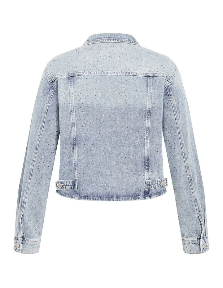 Plus Size Denim Star Jacket in Light Wash image 4