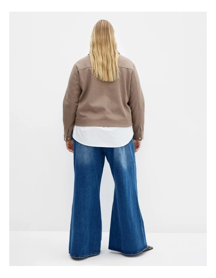 Plus Size Utility Jacket in Taupe image 2