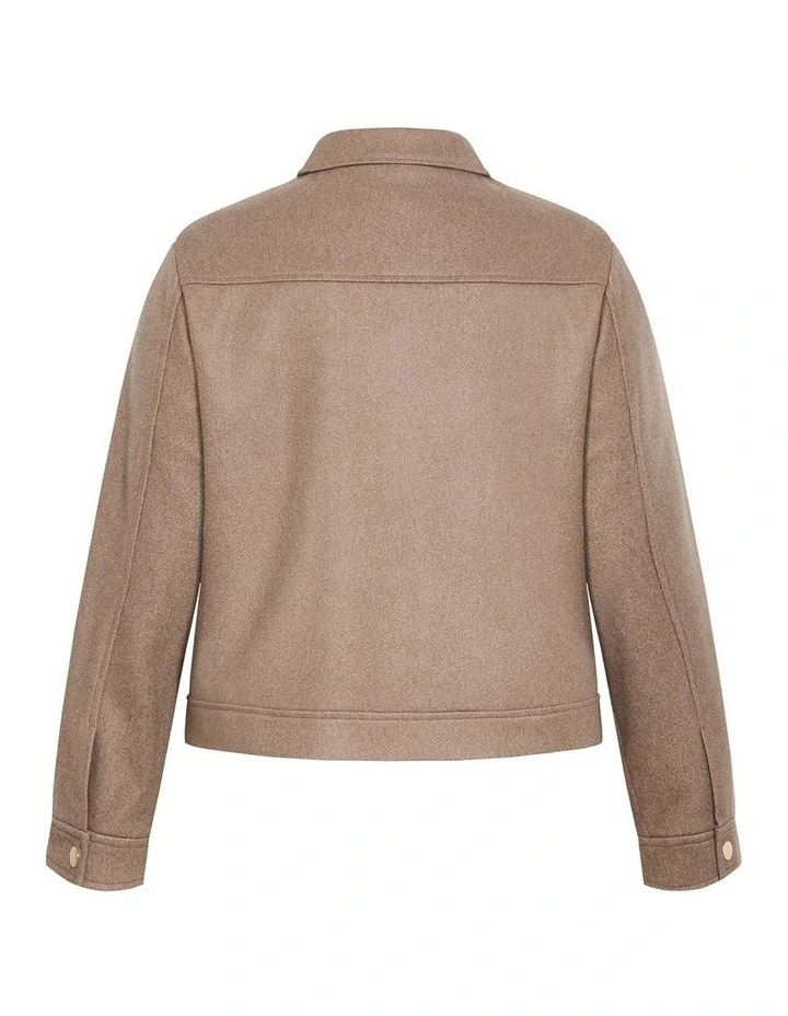 Plus Size Utility Jacket in Taupe image 4