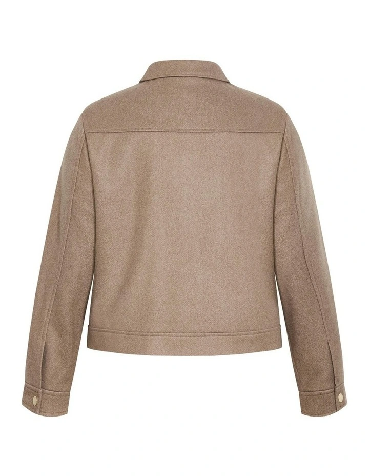 Plus Size Utility Jacket in Taupe image 7