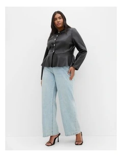 Plus Size Renee Faux Leather Jacket in Black