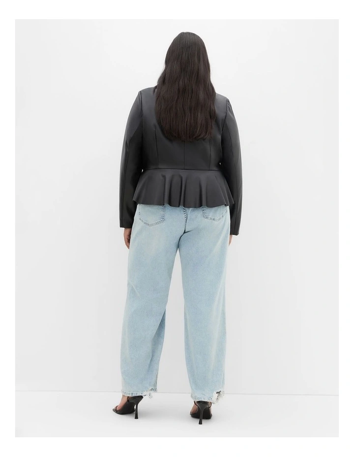 Plus Size Renee Faux Leather Jacket in Black image 2