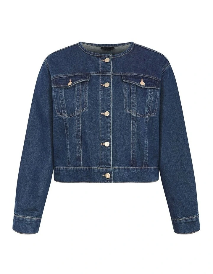Plus Size Talia Denim Jacket in Dark Wash image 3