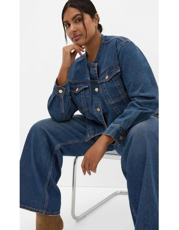 Plus Size Talia Denim Jacket in Dark Wash image 6