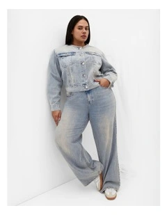 Plus Size Talia Denim Jacket in Mid Wash
