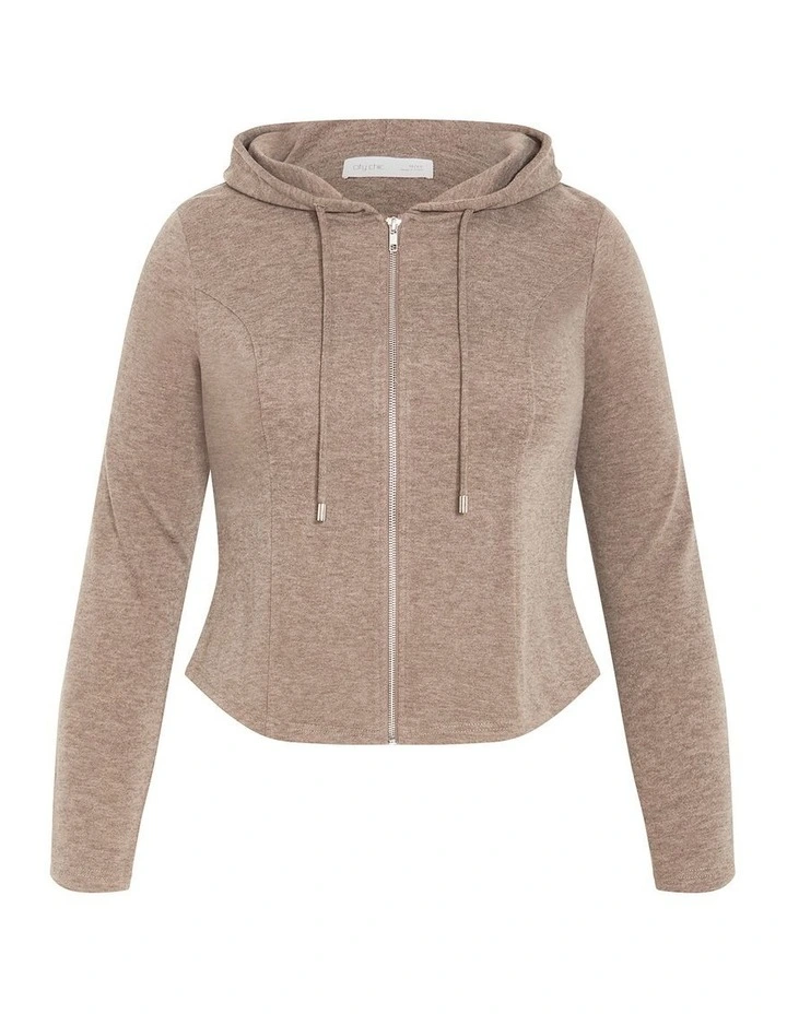 Plus Size Halle Zip Jacket in Walnut image 3