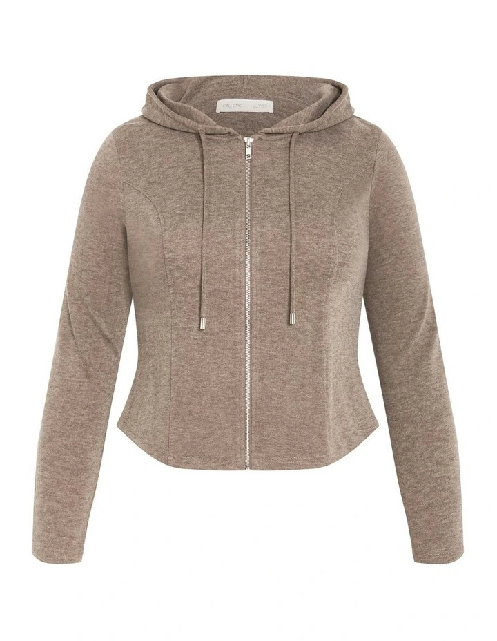 Plus Size Halle Zip Jacket in Walnut image 6