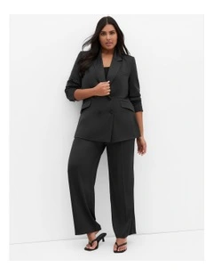 Plus Size Rylie Satin Blazer in Black