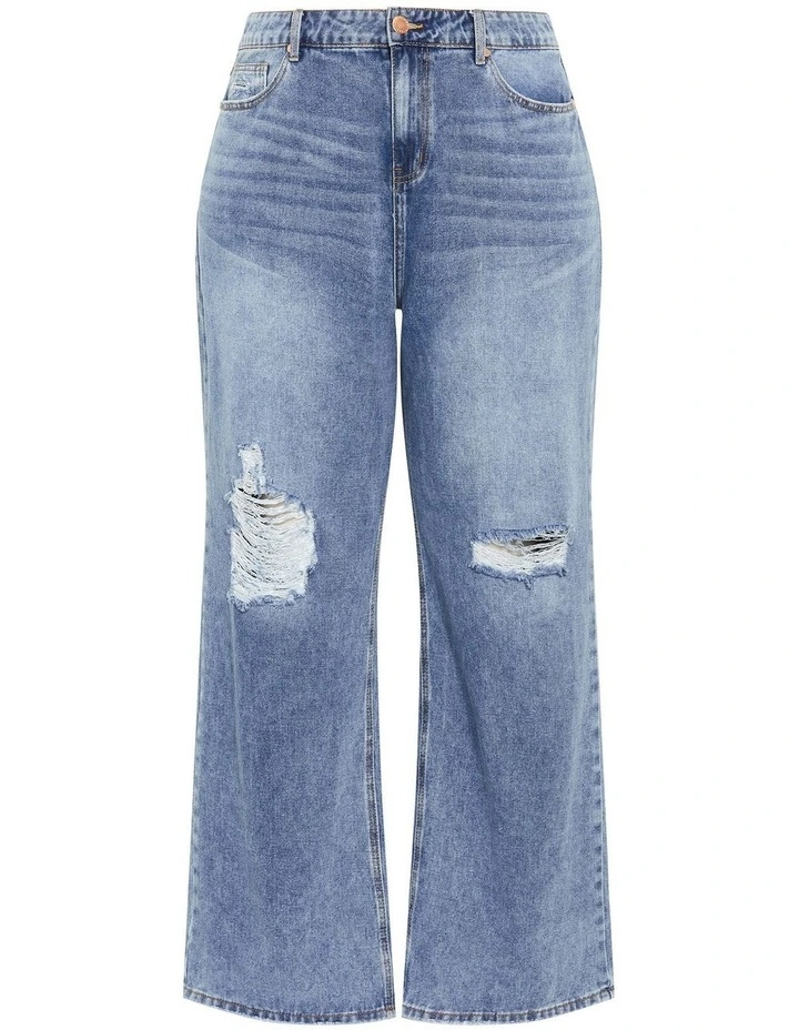 Plus Size Harley Fit Harriet Wide Leg Jeans in Light Wash image 3