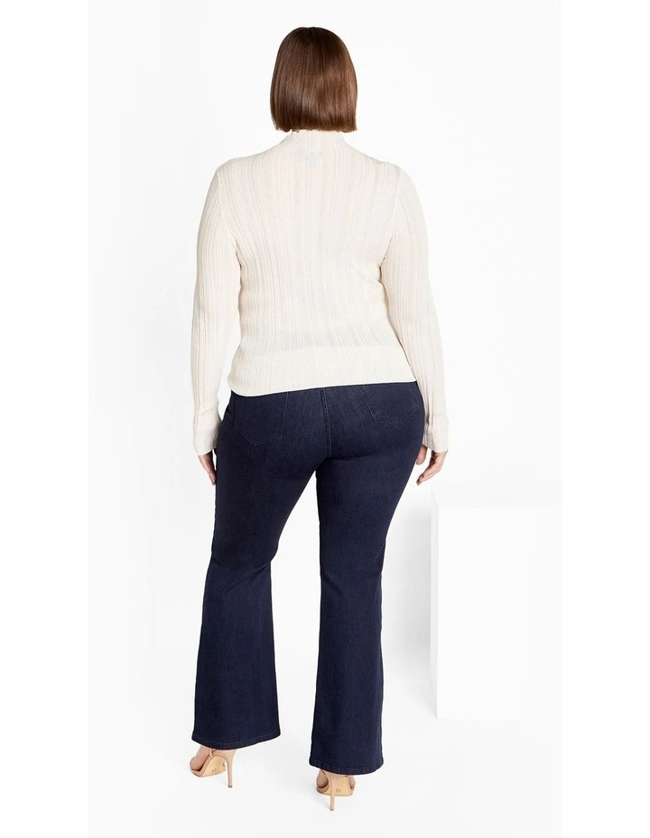 Plus Size Harley Fit Carla Flare Leg Jeans in Dark Wash image 2