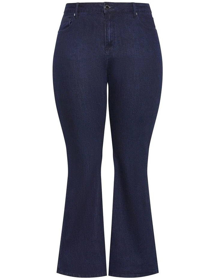 Plus Size Harley Fit Carla Flare Leg Jeans in Dark Wash image 3