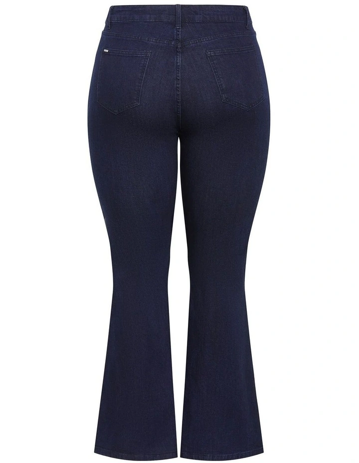 Plus Size Harley Fit Carla Flare Leg Jeans in Dark Wash image 4