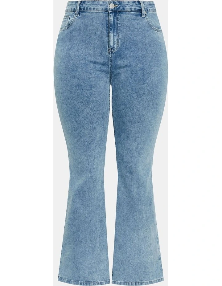 Plus Size Harley Fit Carla Flare Leg Jeans in Light Wash image 3