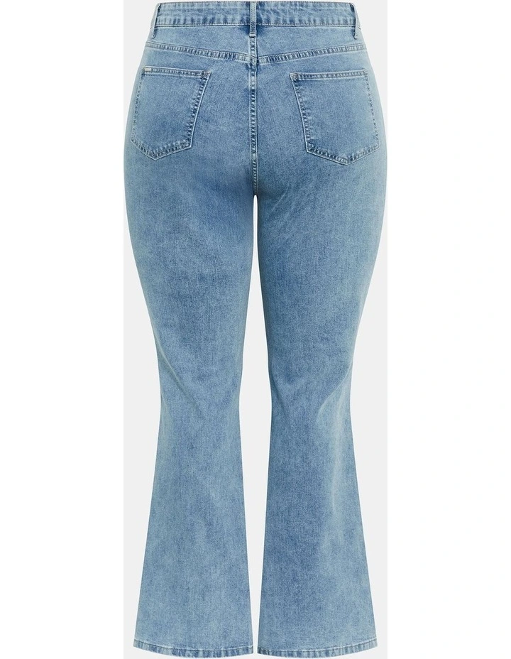 Plus Size Harley Fit Carla Flare Leg Jeans in Light Wash image 4