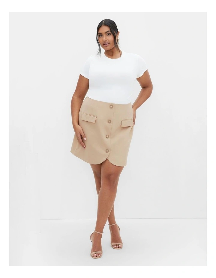 Plus Size Payton Skirt in Taupe image 1