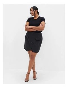 Plus Size Payton Pinstripe Skirt in Black