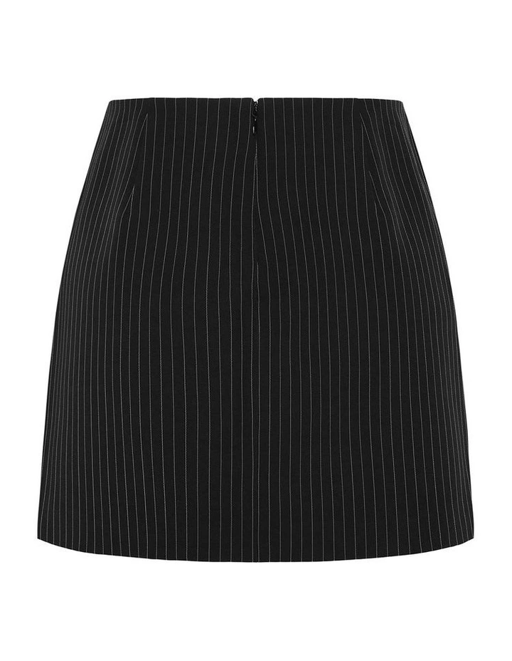 Plus Size Payton Pinstripe Skirt in Black image 4