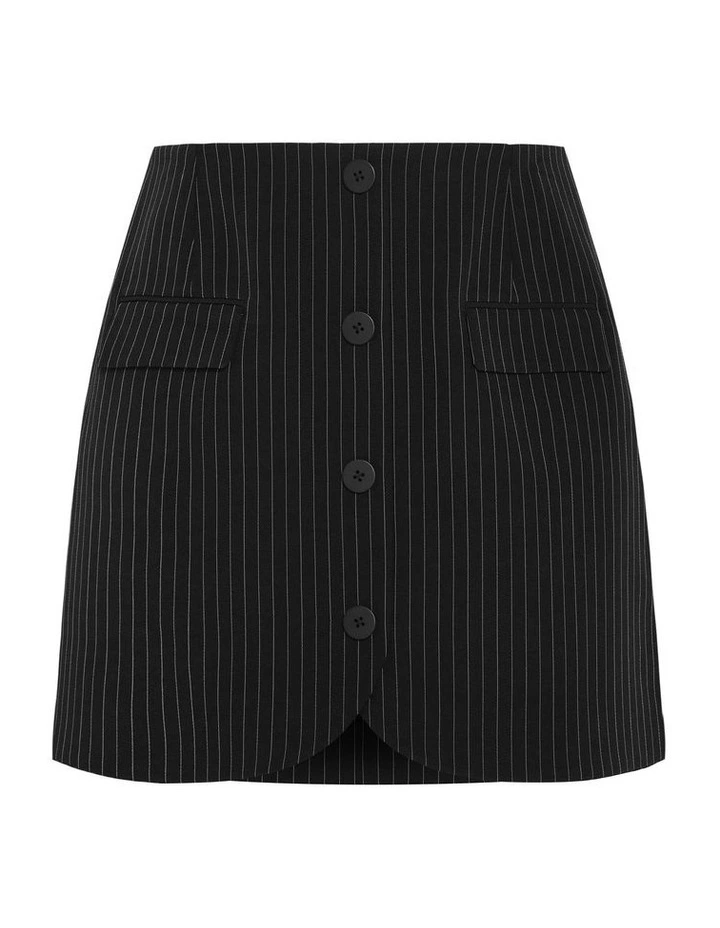 Plus Size Payton Pinstripe Skirt in Black image 6