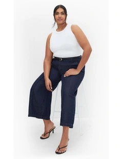 Plus Size Harley Fit Fleur Wide Leg Jeans in Dark Wash