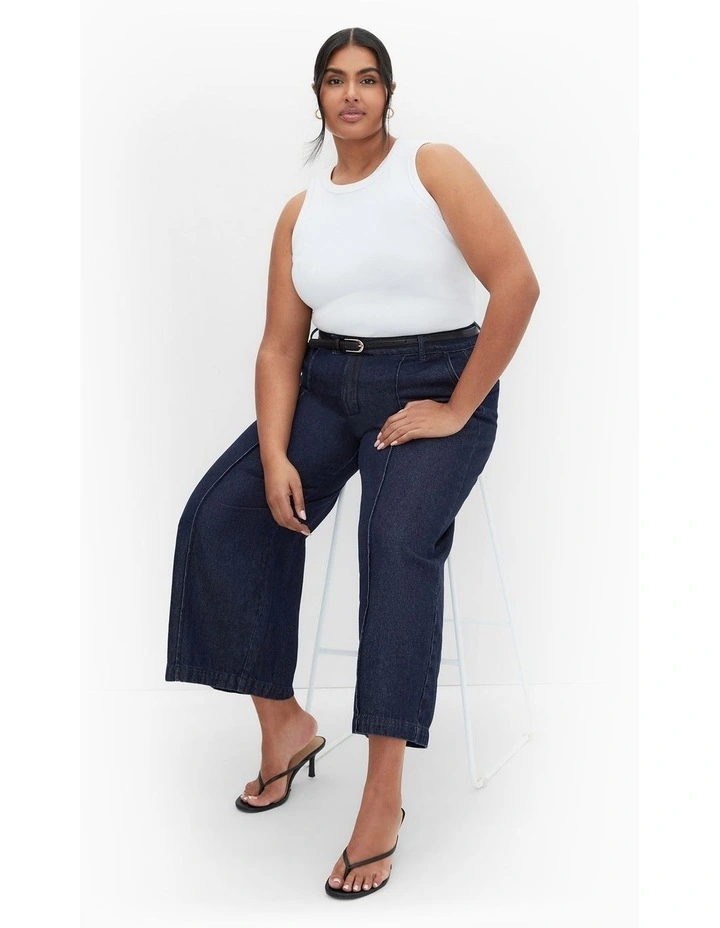 Plus Size Harley Fit Fleur Wide Leg Jeans in Dark Wash image 1