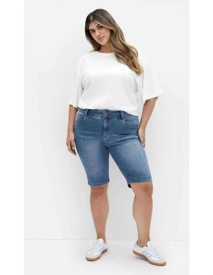 Classic Pins Shorts in Mid Denim image 2