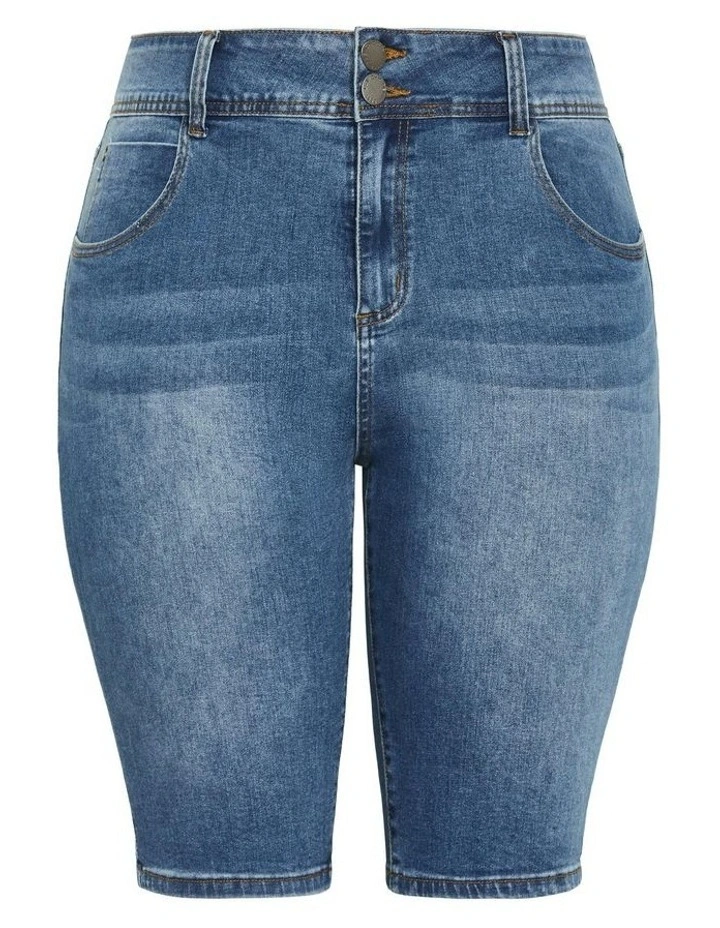 Classic Pins Shorts in Mid Denim image 4