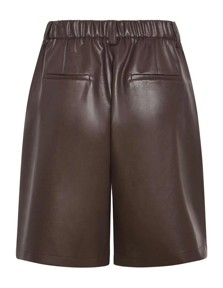 Plus Size Jessa Faux Leather Short in Chocolate image 7