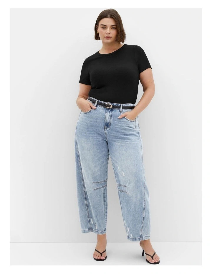 Plus Size Harley Fit Bea Barrel Jean in Dirty Wash image 1