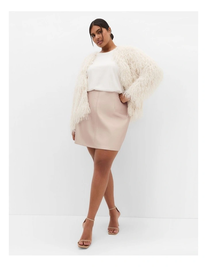 Plus Size Kara Faux Leather Mini Skirt in Gold image 1