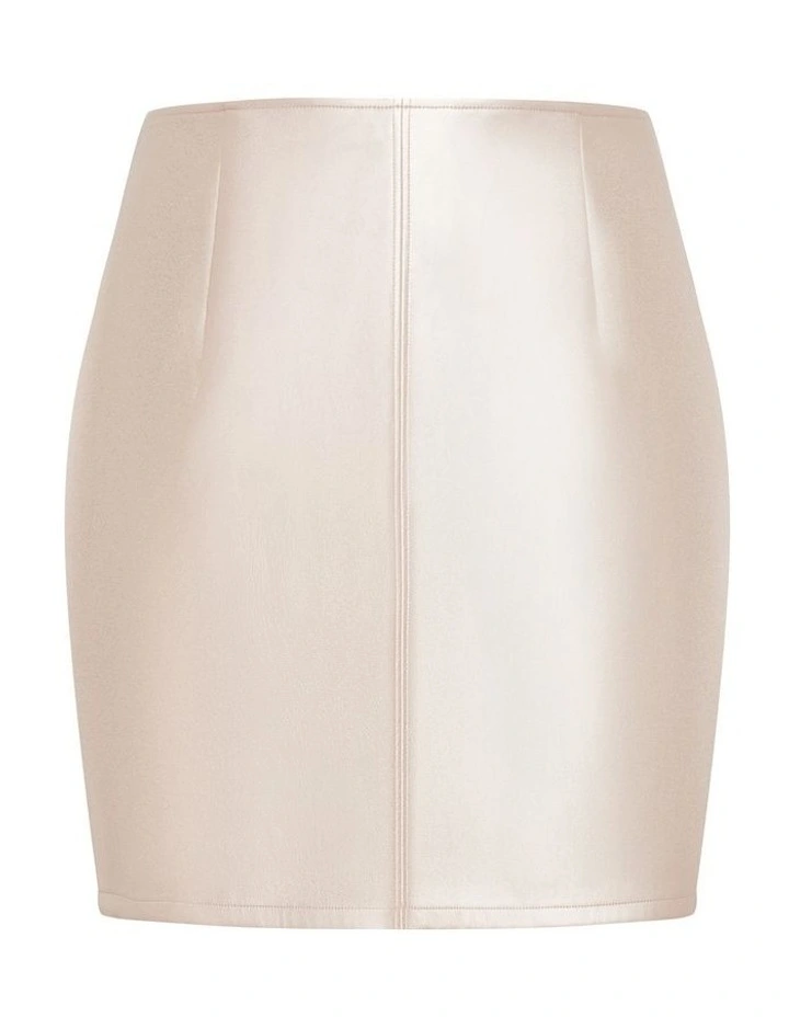 Plus Size Kara Faux Leather Mini Skirt in Gold image 3
