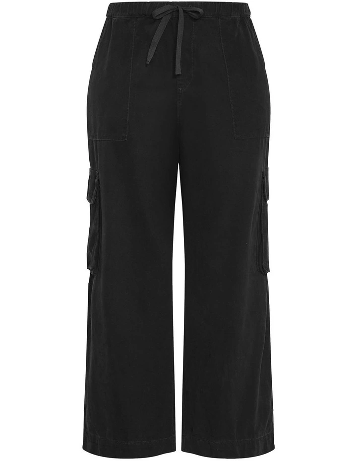 Plus Size Milly Cargo Pant in Black image 3